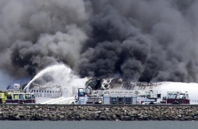 Burning Plane at SFO